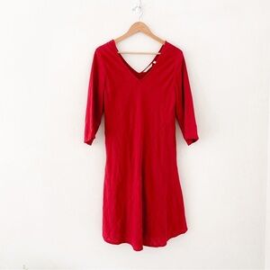 Elegant Red V-Neck Dress